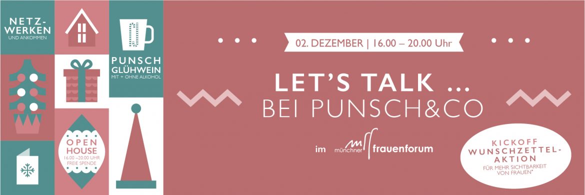 mff Einladung zu Let's talk … bei Punsch + Co, Netzwerken, KickOff, Weihnachtsaktion
